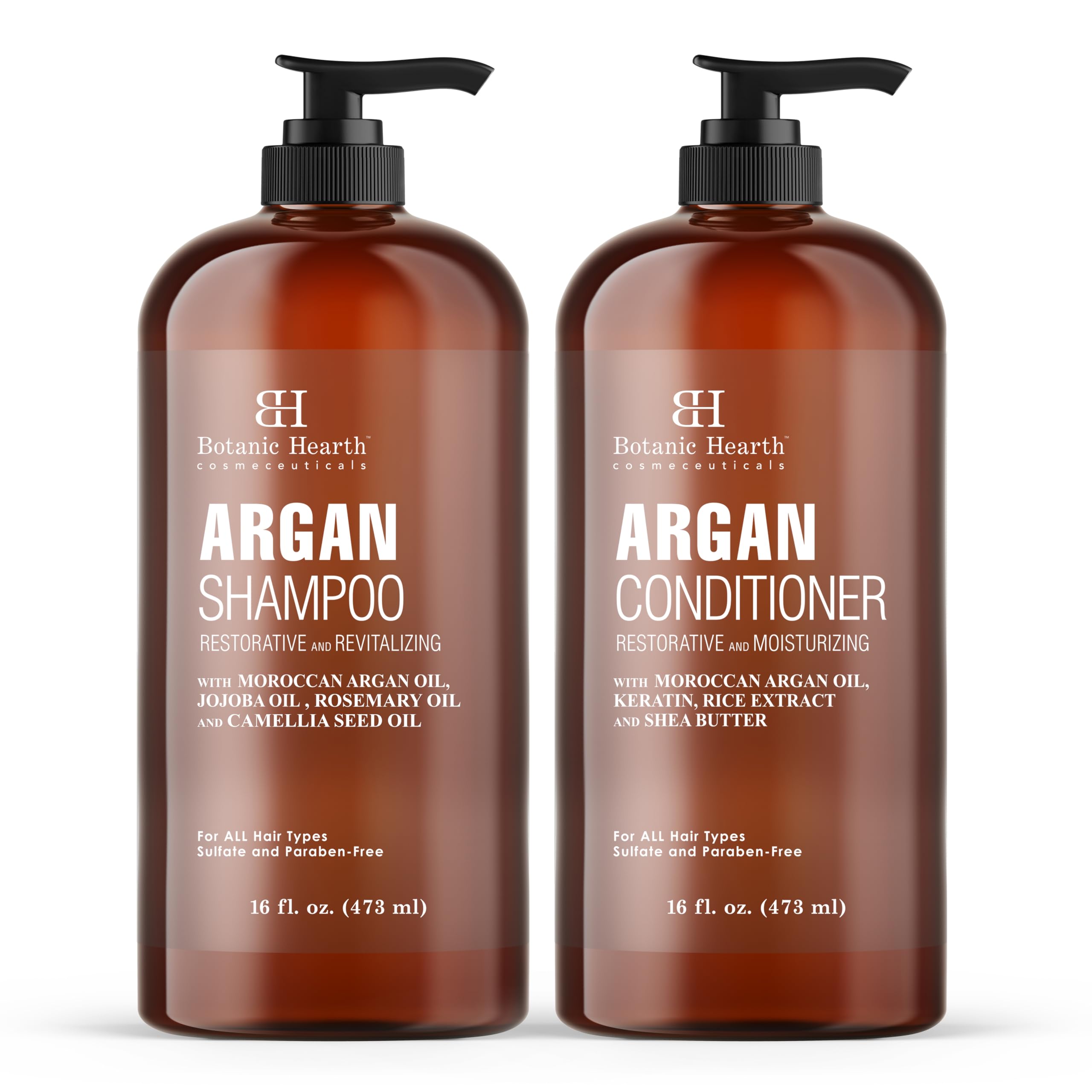 Botanic Hearth Shampoing Argan : bouteille montrant soin nourrissant pour cheveux propres et brillants