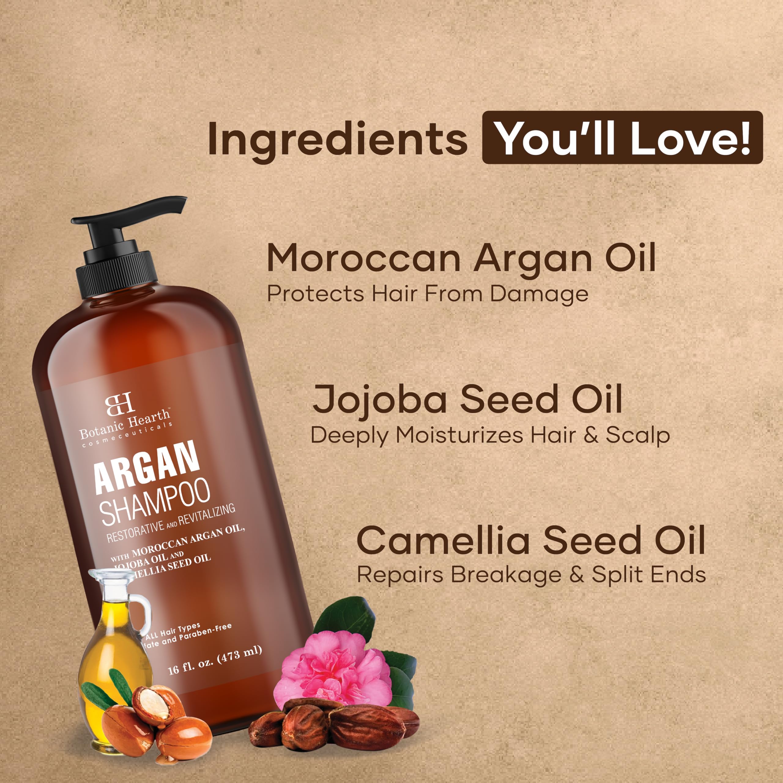 Botanic Hearth Shampoing Argan – Sans sulfates, douceur adaptée à toutes les couleurs