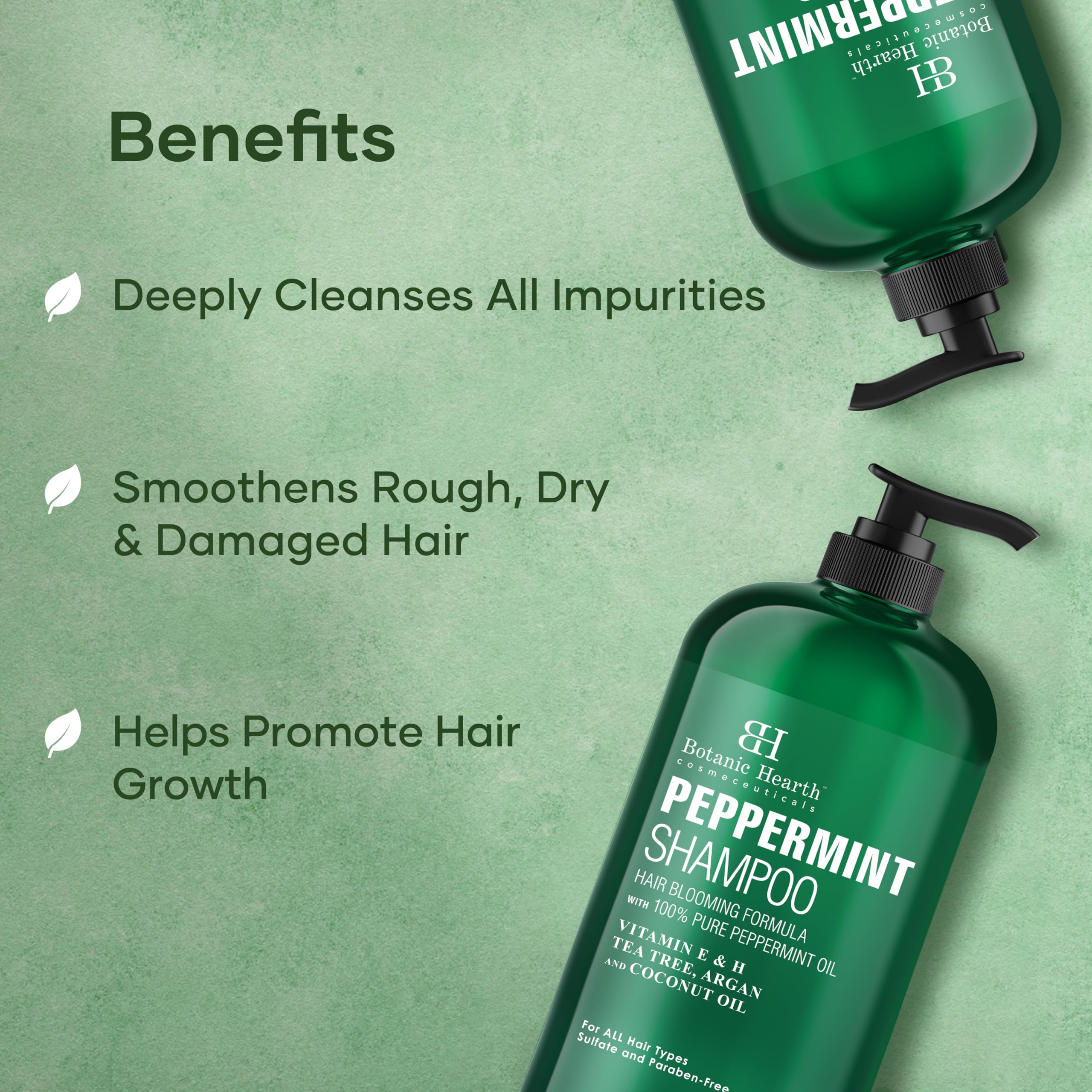 Botanic Hearth Shampoing Menthe: kératine pour cheveux plus forts et épaissis.