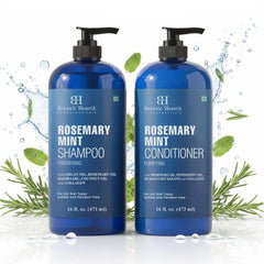 Botanic Hearth Shampoing Menthe Romarin – flacon visible, soin léger et nourrissant pour le cuir chevelu.