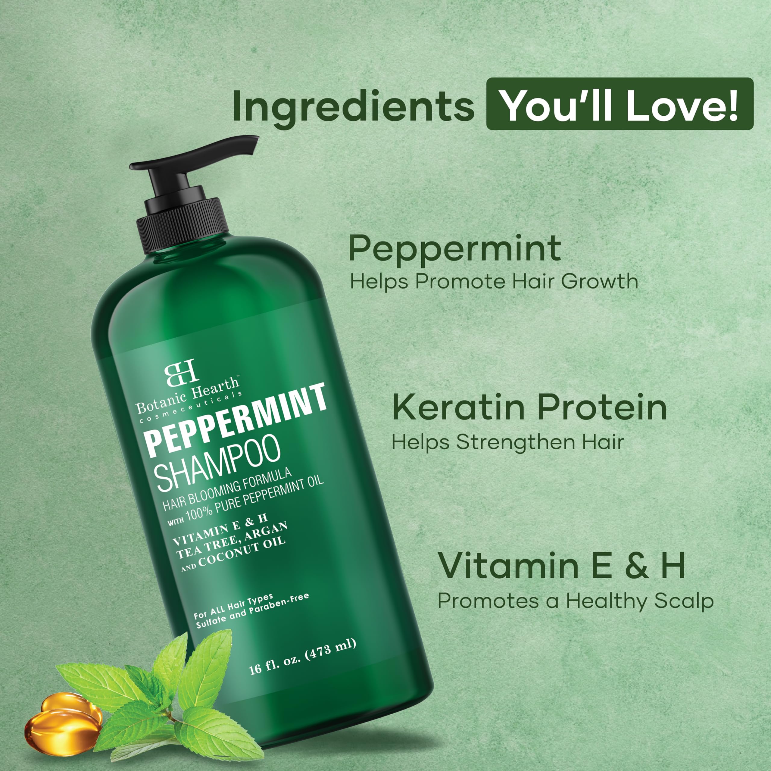 Botanic Hearth Shampoing Menthe: routine quotidienne pour cheveux visiblement sains.