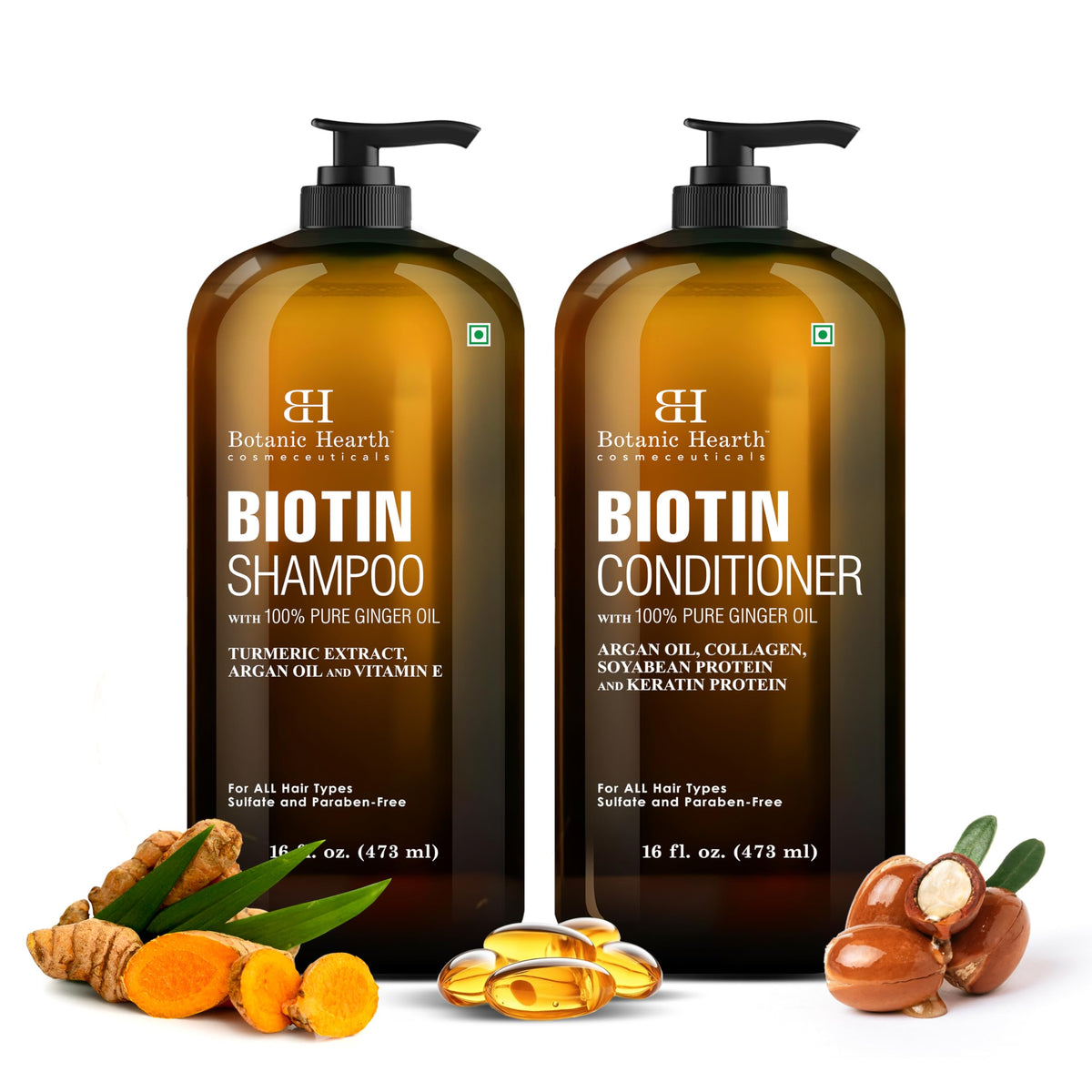 Botanic Hearth shampooing-biotine sur bouteille : nettoyage en douceur des cheveux.