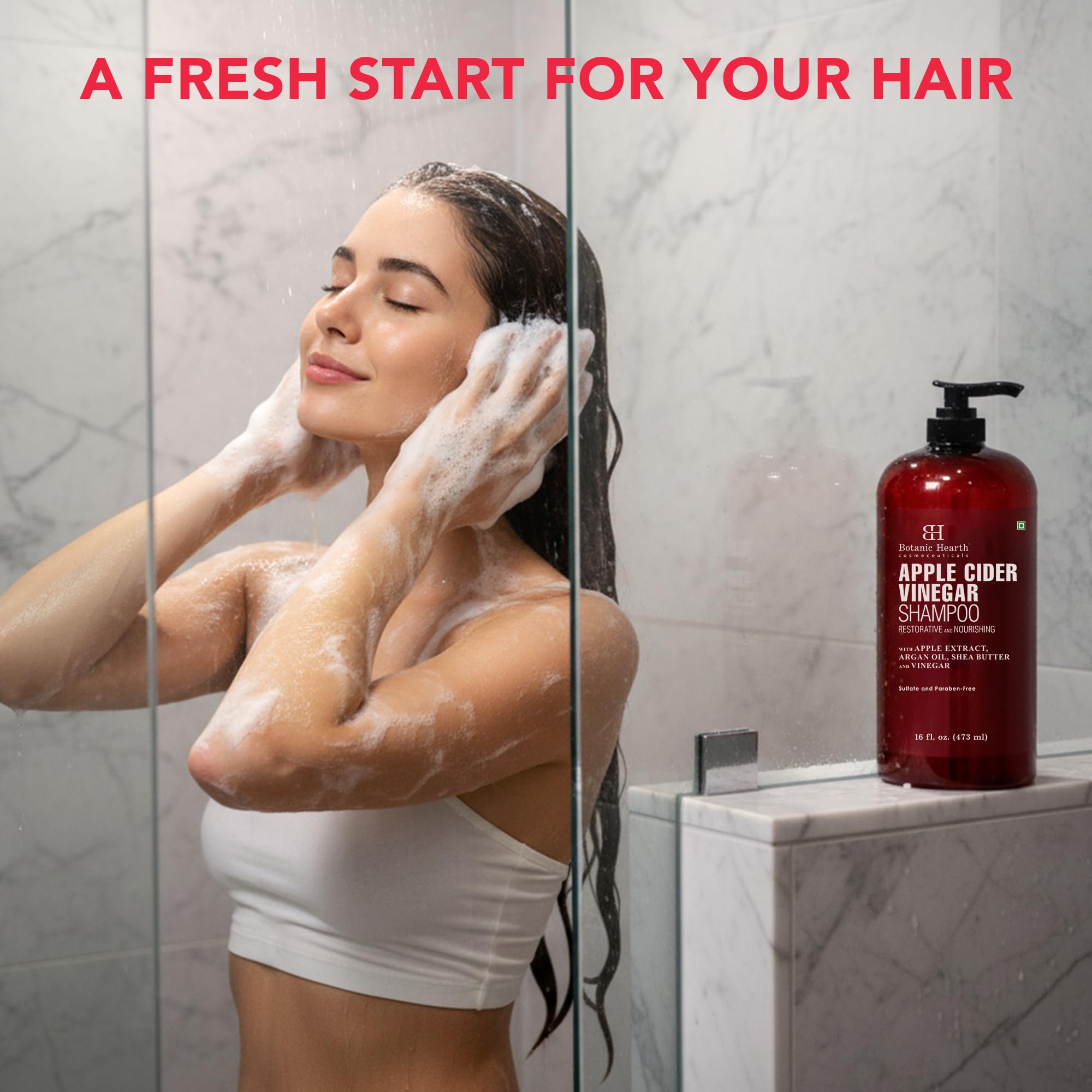 Botanic Hearth Shampooing Vinaigre de Pomme – huiles d argan et coco renforcent les cheveux