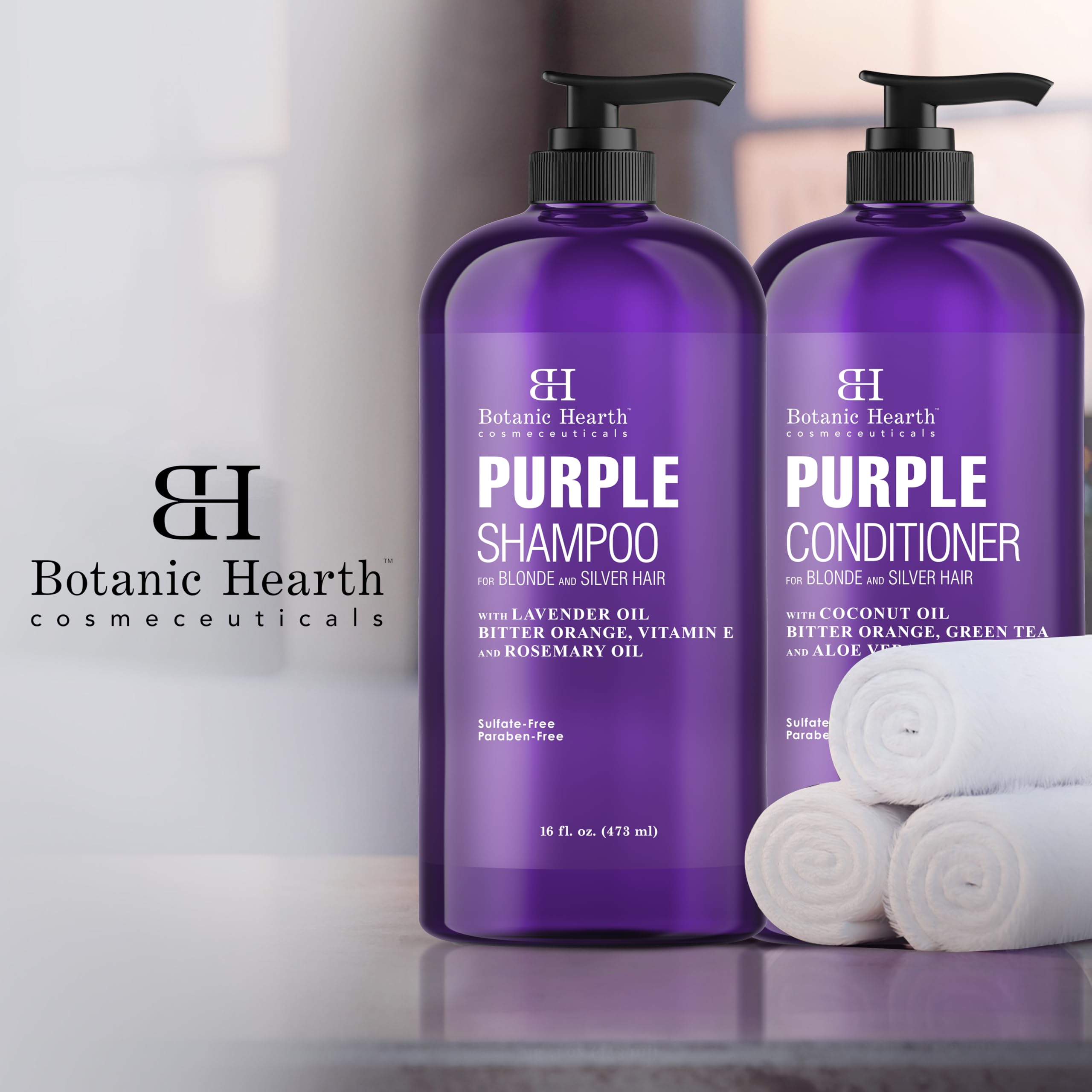 Botanic Hearth shampooing violet reflets argent, entretient les nuances argentées.