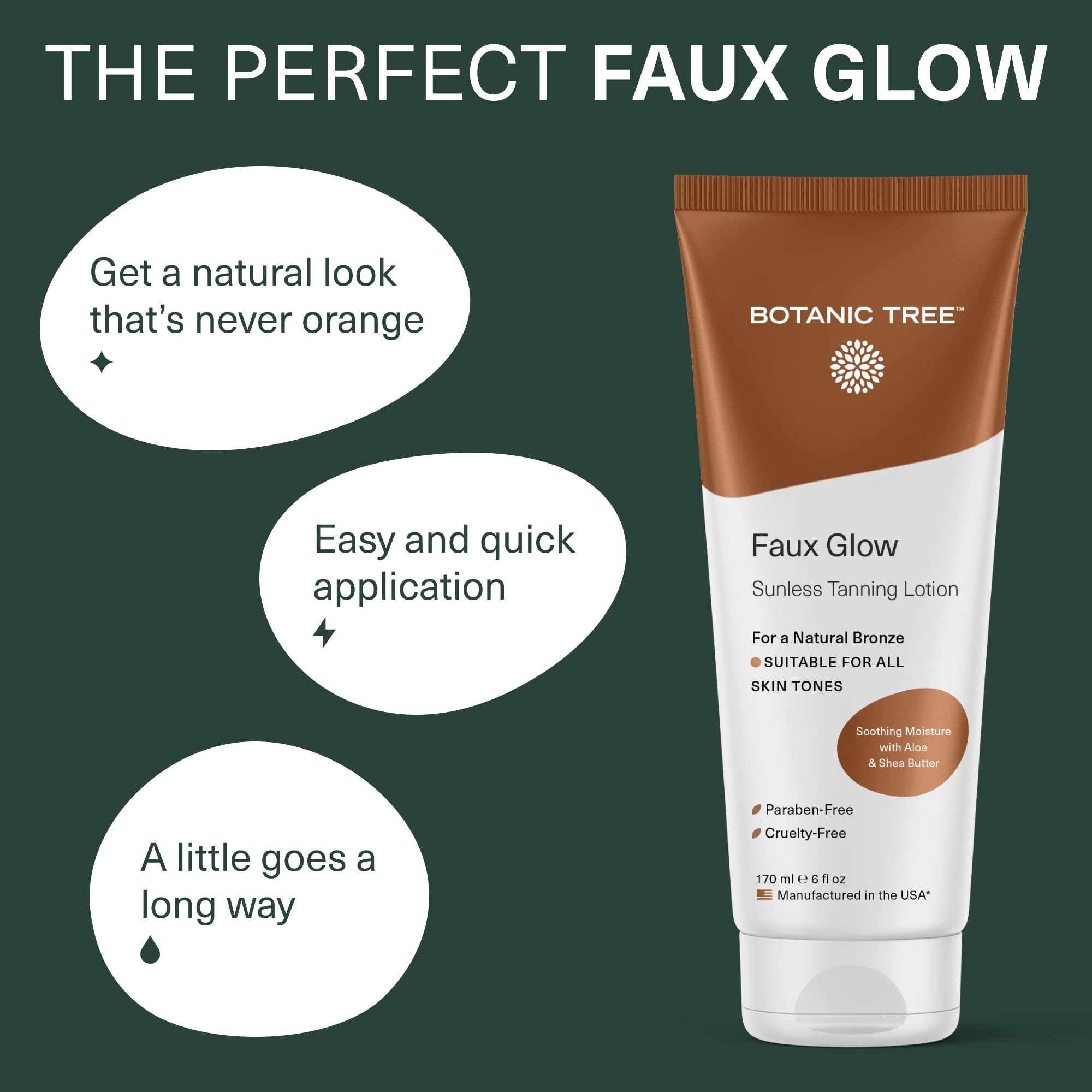 Botanic Tree Autobronzant: teint bronze naturel sans orange pour peau lumineuse.