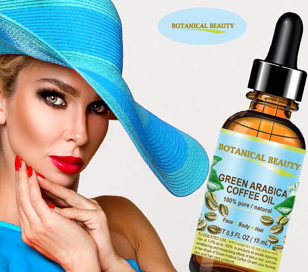 Soin corps avec Botanical Beauty huile café vert Arabica pour peau lisse
