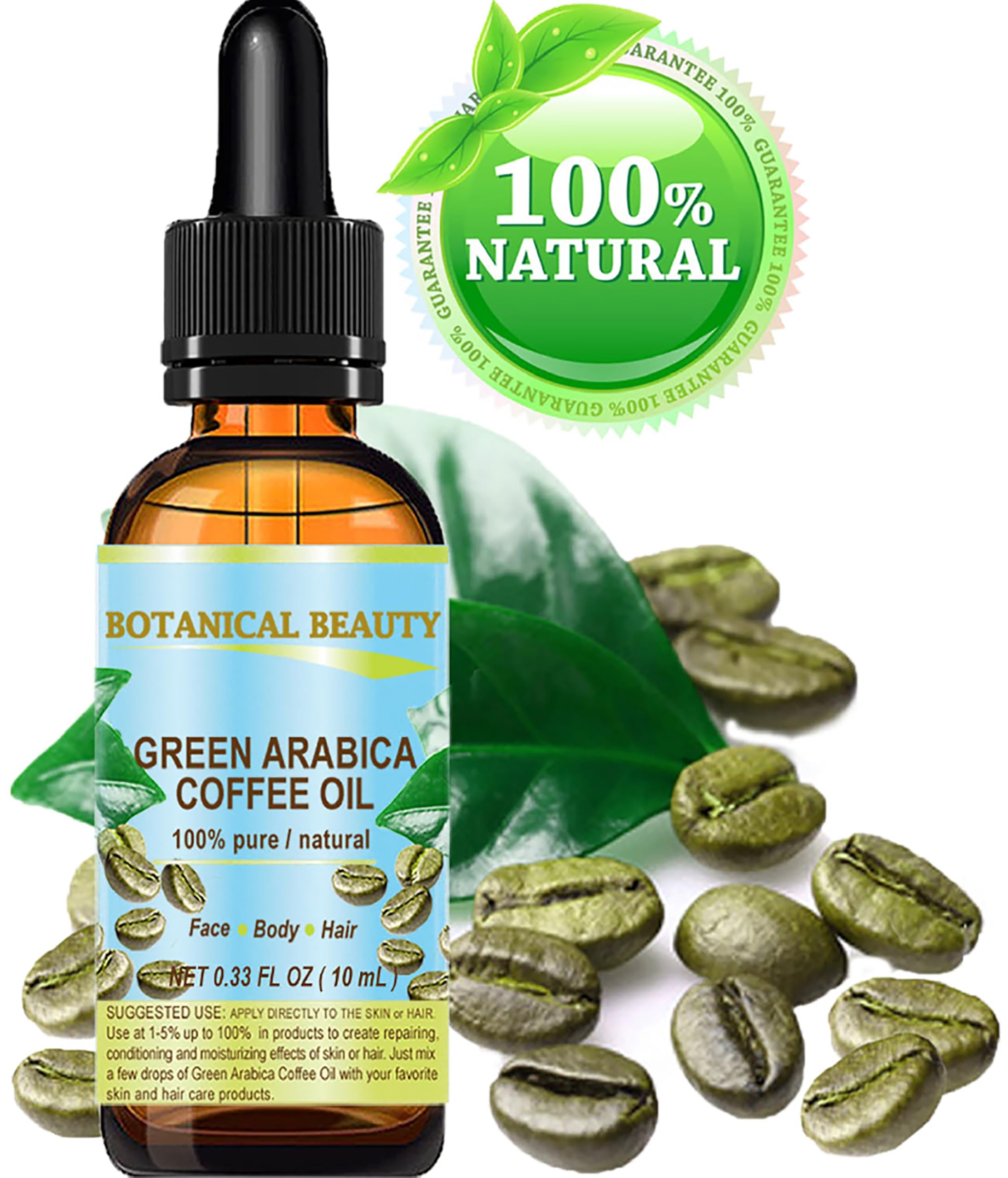 Application visage avec Botanical Beauty huile café vert Arabica pour hydratation