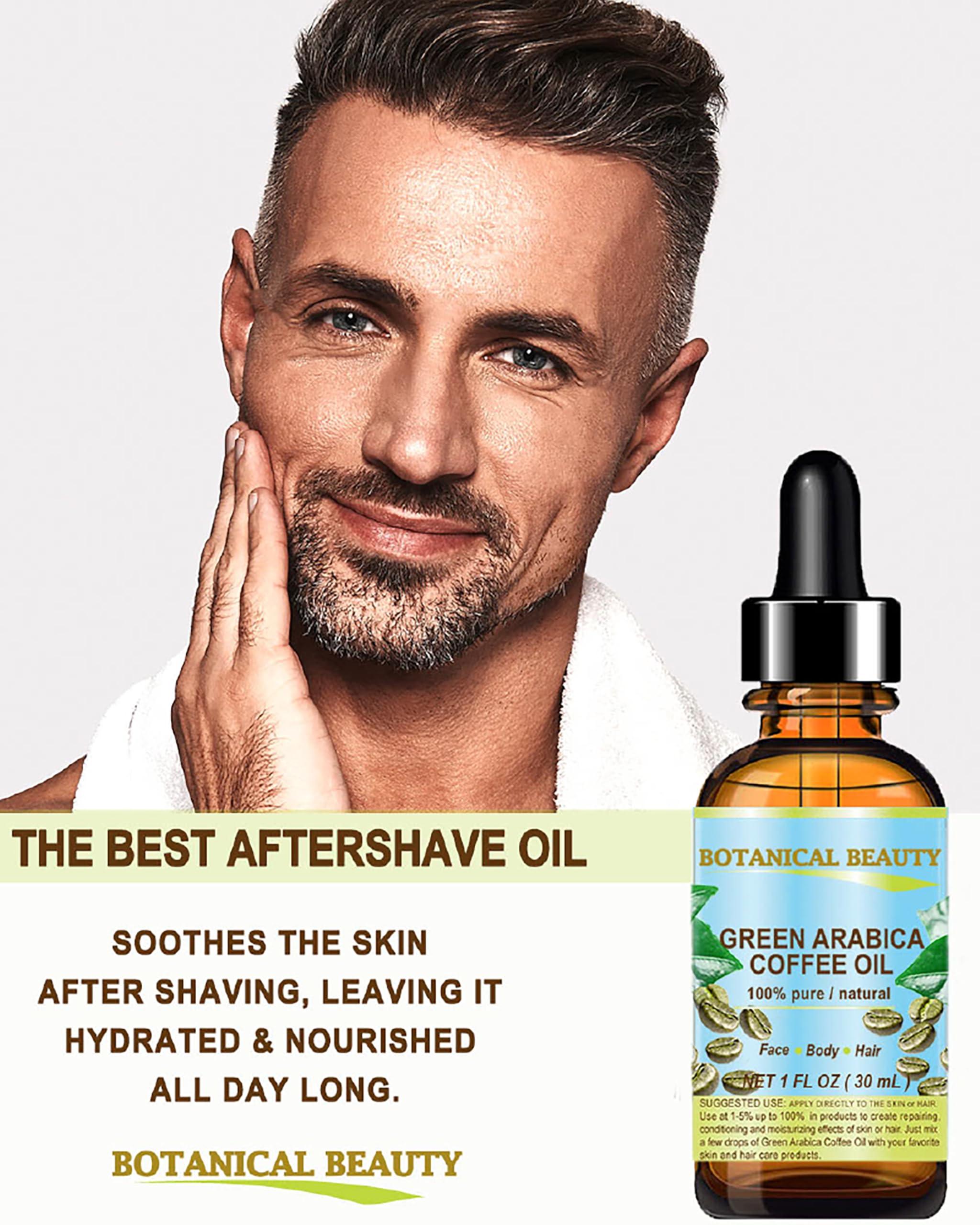 Emballage pratique de l huile Botanical Beauty Café Vert Arabica sans conservateurs