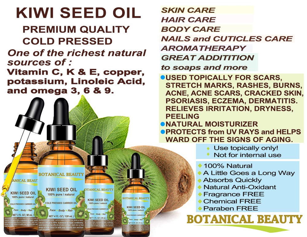 Kiwi Seed Oil on skin for overall moisture and conditioning