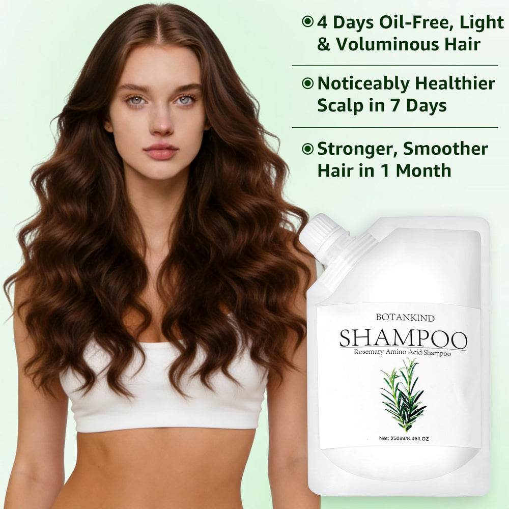 Botanikind Shampoing sans parabènes : Emballage clair et formule naturelle respectueuse.