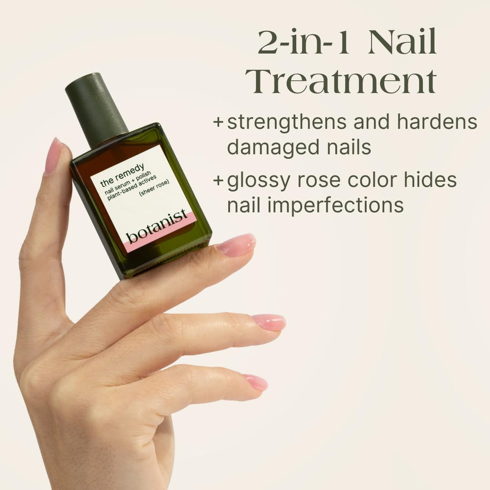 Botanist Nails Remedy avant-après sur ongles endommagés.