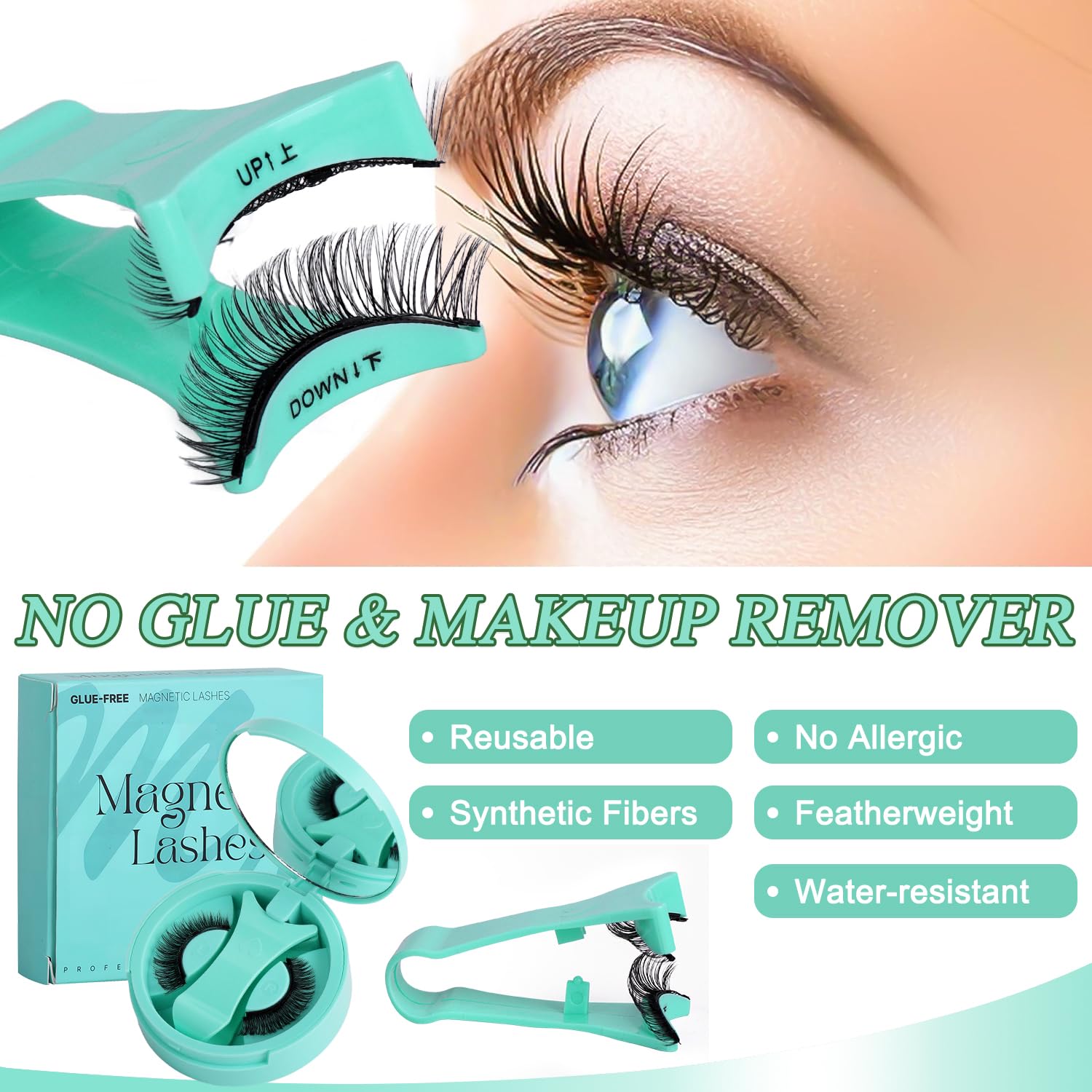 Botare enlèvement facile des cils magnétiques pour réutilisation répétée.