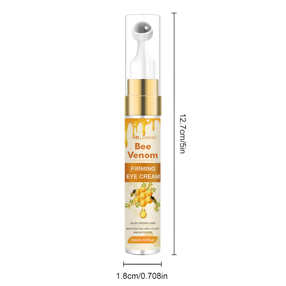 Crème contour yeux botox abeille venin, texture visible, hydratation et éclat.