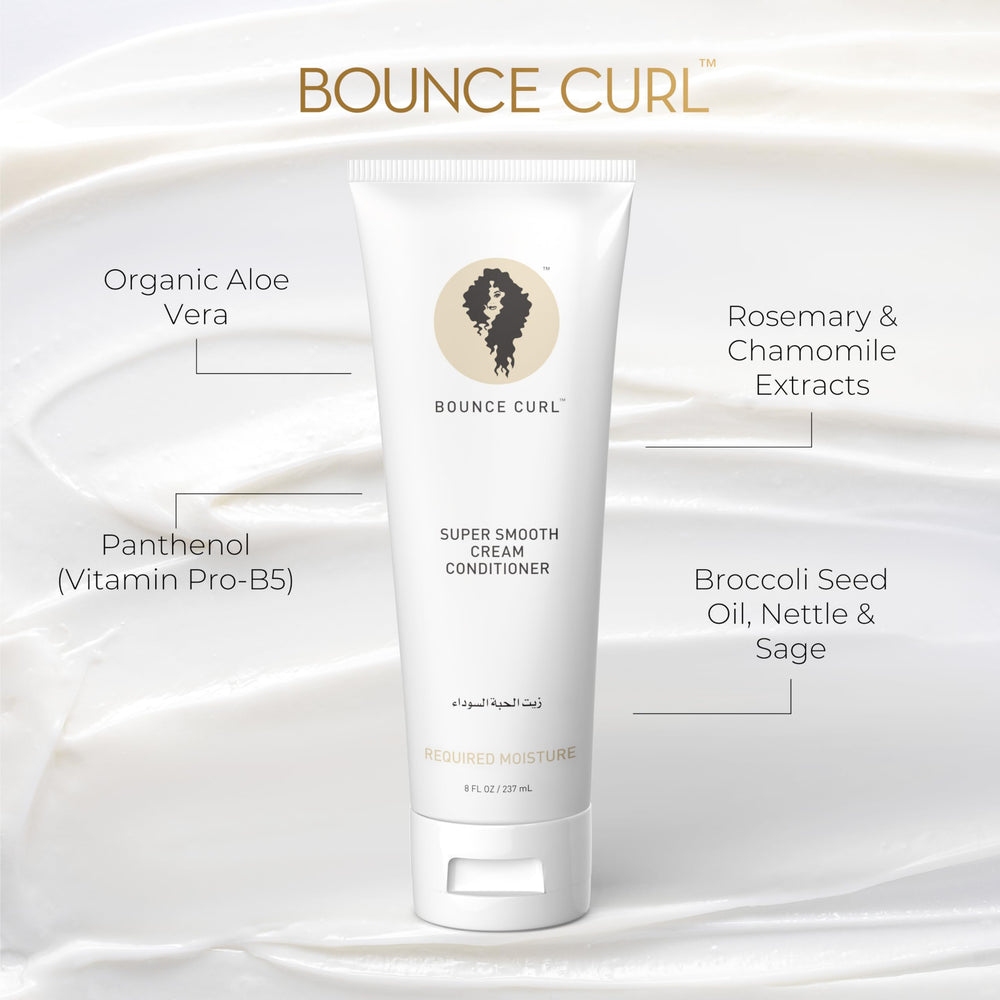 Bounce Curl aloe panthenol huile nigelle biologique – Formule nourrissante pour cheveux.