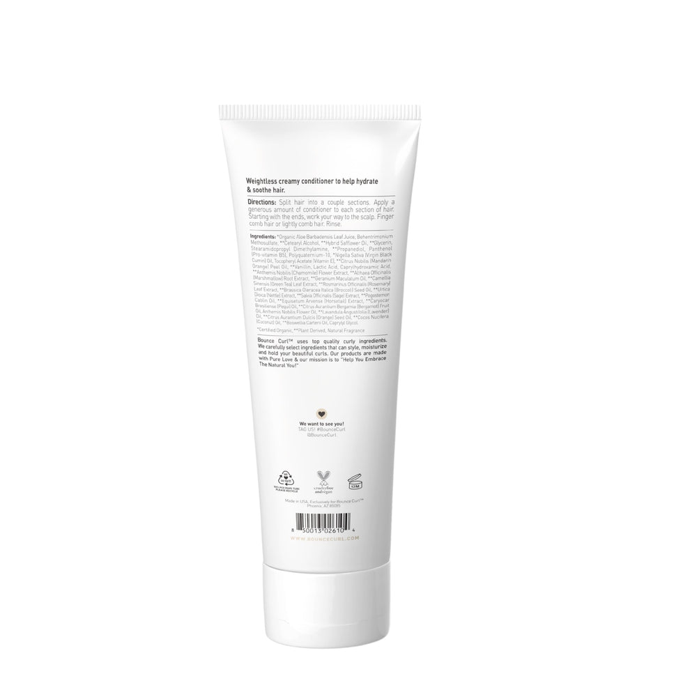 Bounce Curl composition biologique – Aloe vera et huile de nigelle pour cheveux soyeux.
