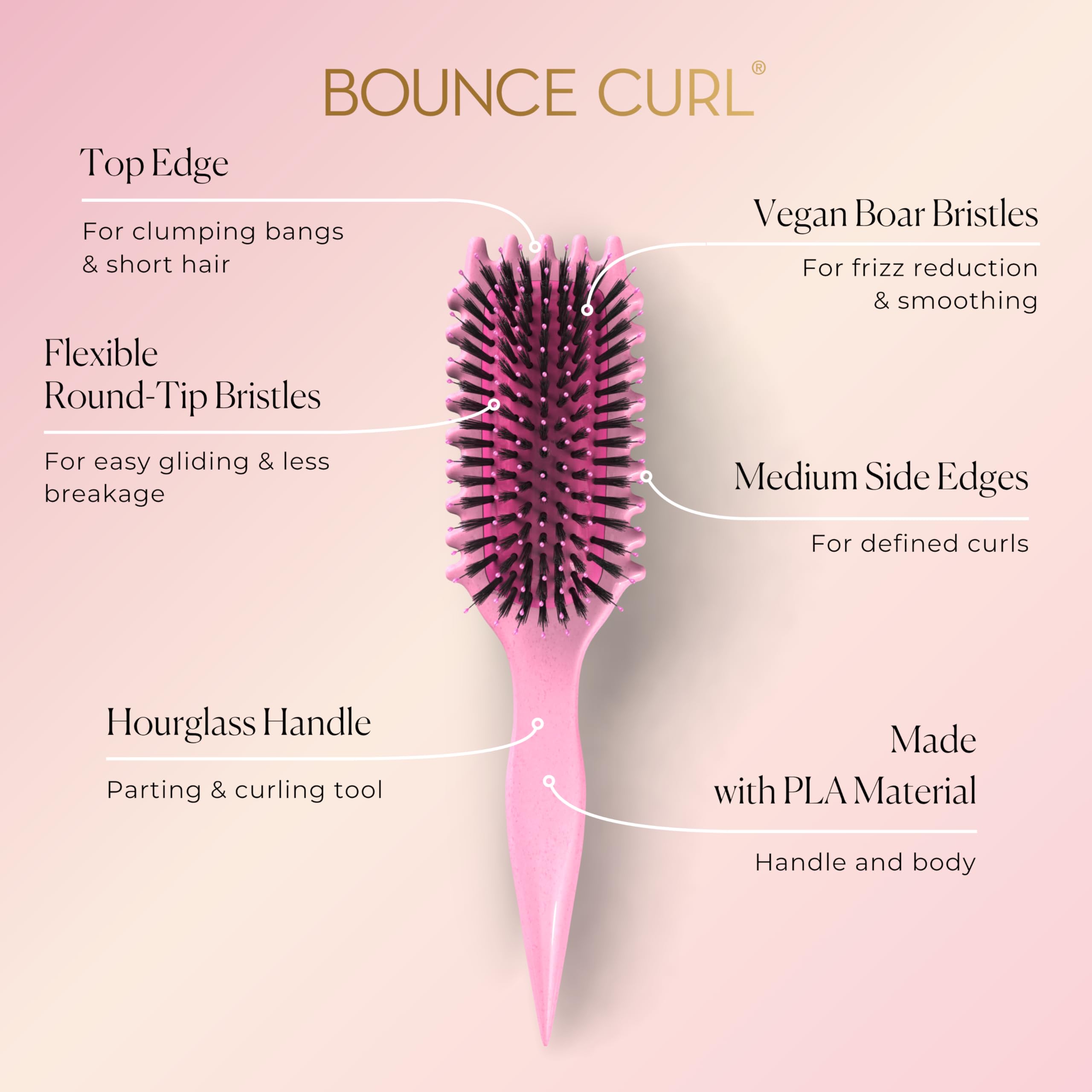 Bounce Curl EdgeLift: volume maîtrisé par l’arête supérieure adaptée.