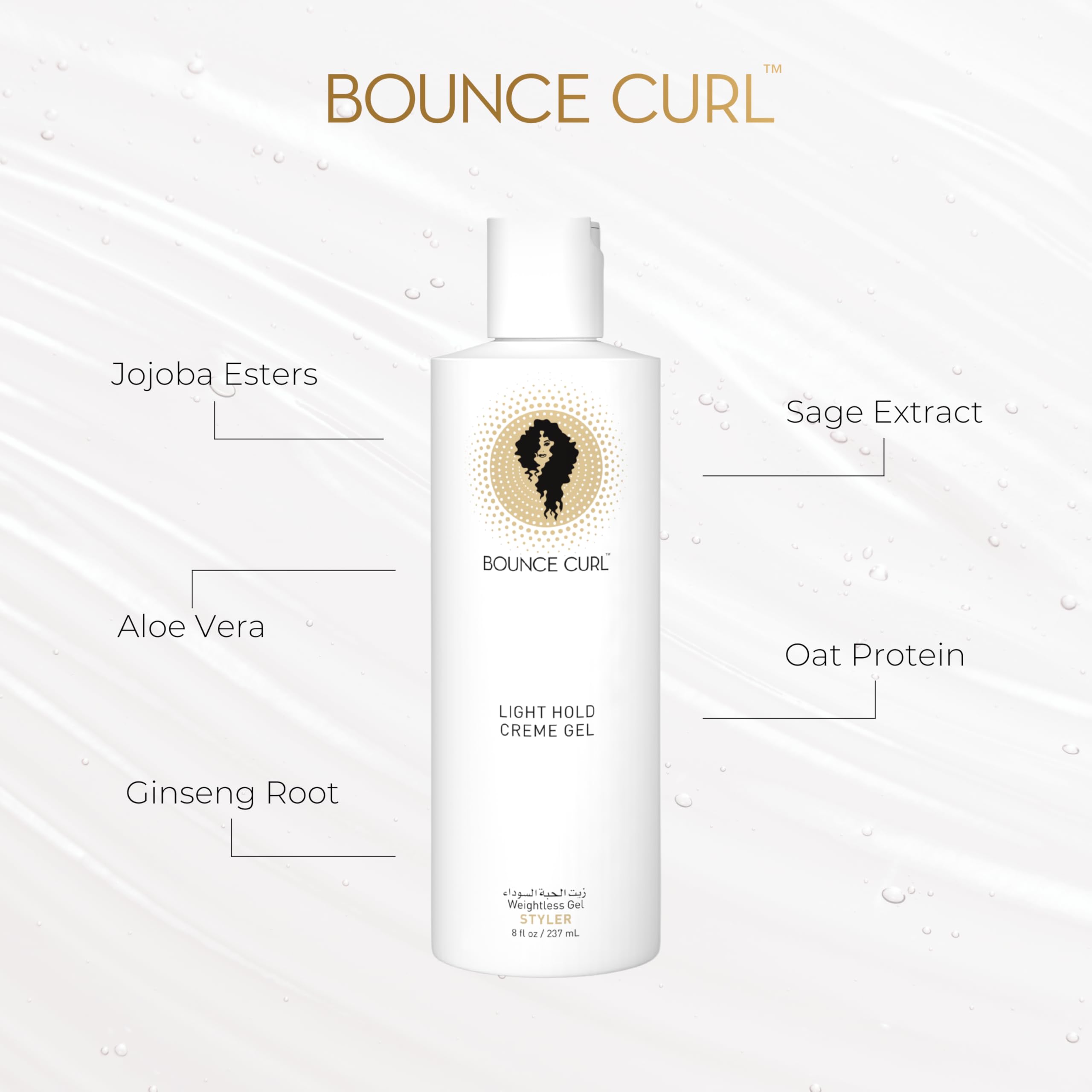Bounce Curl Light Hold Creme Gel — hydratation grâce à l’aloe et extraits botaniques.