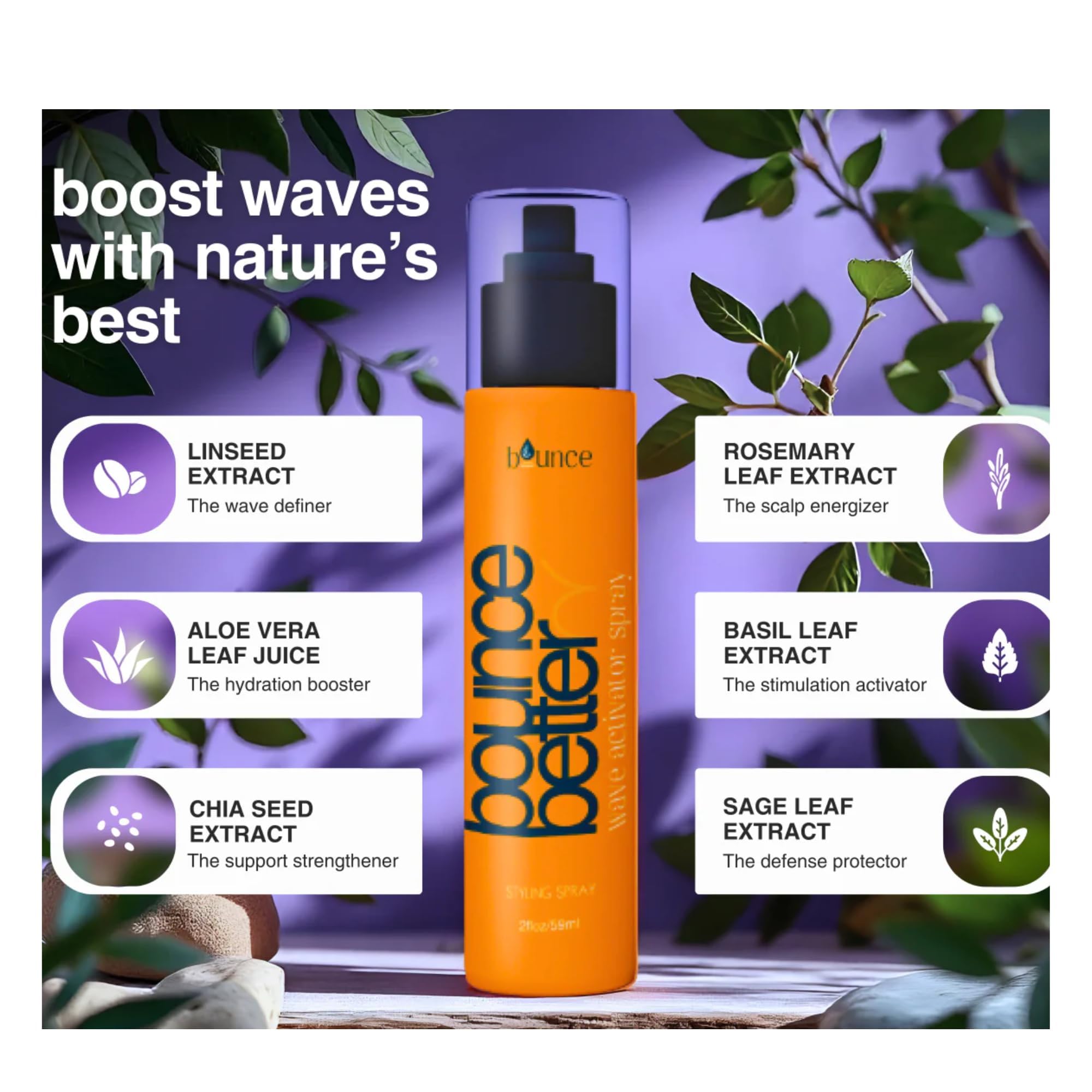Bounce Style Wave Activator – volume léger qui conserve la souplesse des boucles.
