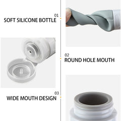 Bouti1583 ensemble bouteilles voyage silicone 6 pièces, rangement optimal dans bagage.