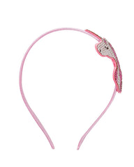 Détail des cristaux Bowbear bandeau licorne rose pour brillance visible