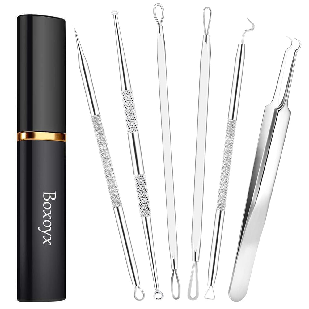 Boxoyx kit-outils comédons etui métal, extraction précise et rangement sûr.
