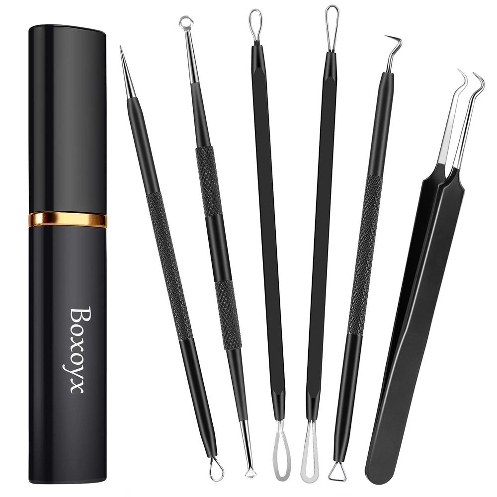 Boxoyx kit-outils comédons: ensemble noir prêt à l'emploi pour les points noirs.