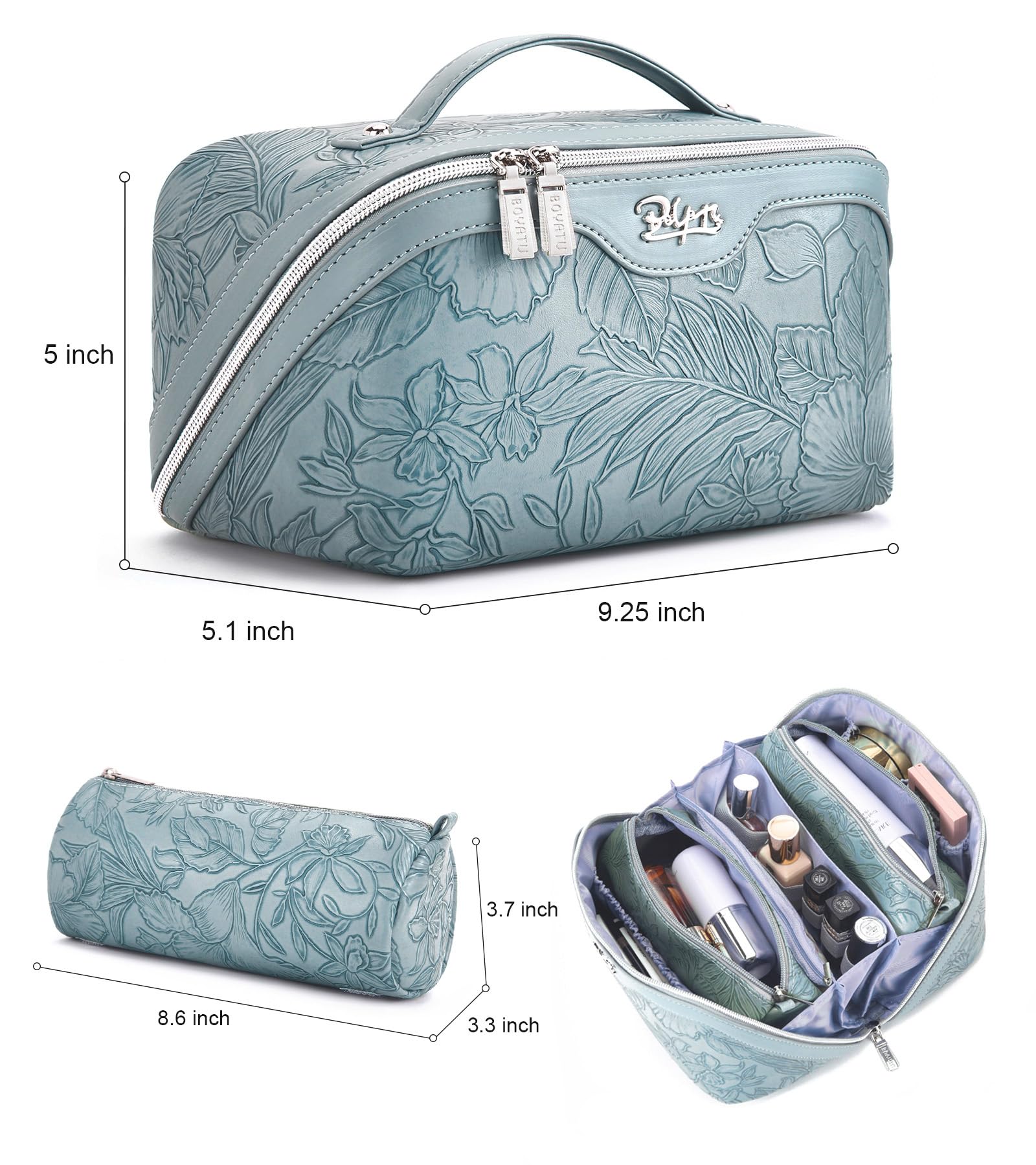 BOYATU grand sac maquillage capacité pour longs voyages et grands soins.