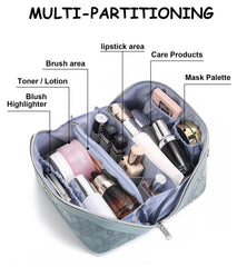BOYATU sac maquillage avec poignée, pratique pour voyager et sortir vos produits rapidement.