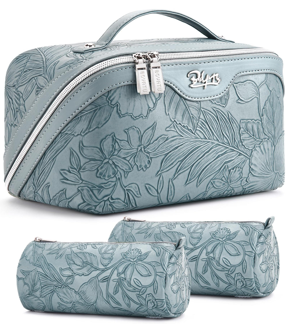 BOYATU sac maquillage voyage ensemble 3 pièces florales, parfait pour organiser vos produits.