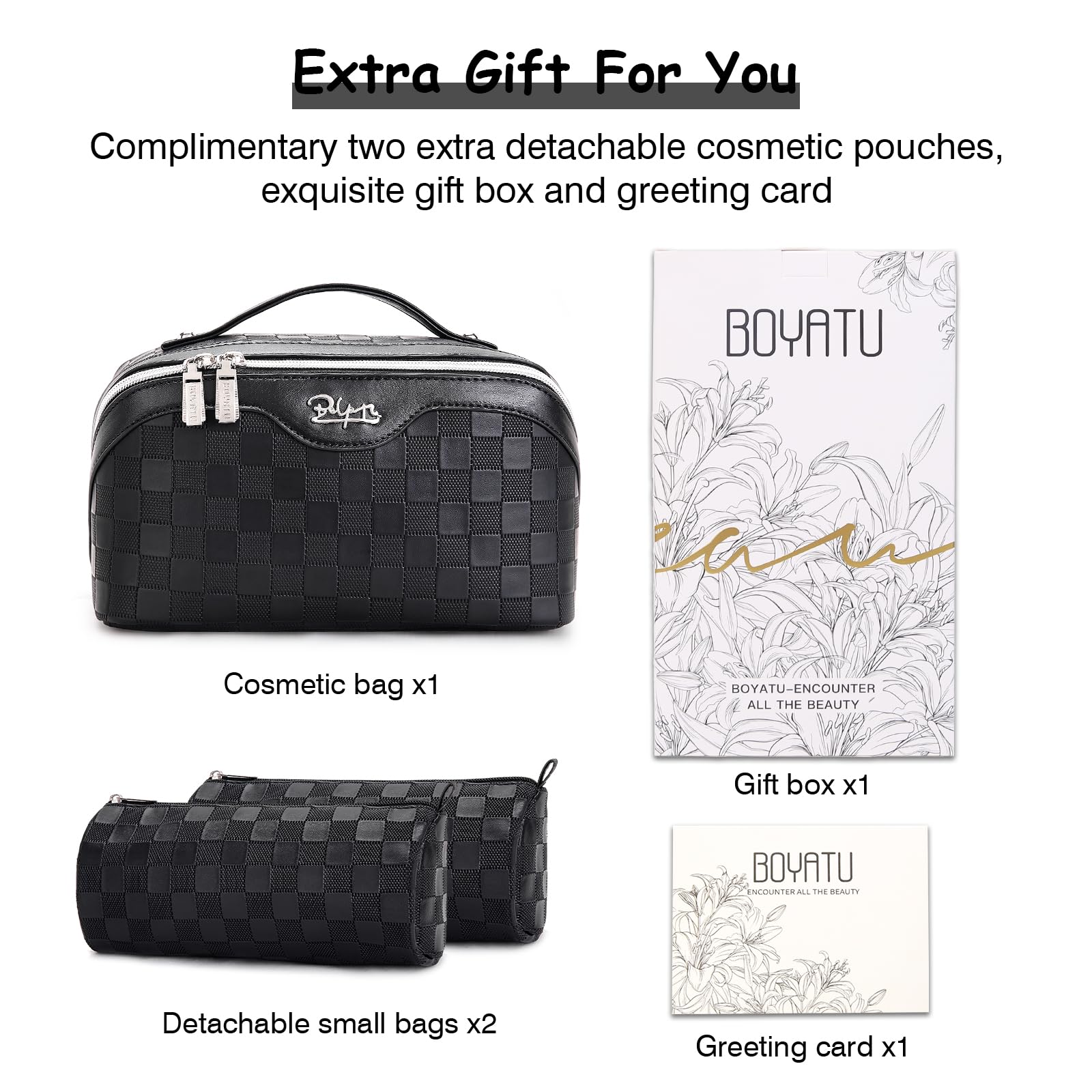 BOYATU trousse voyage emballage cadeau élégant et soigné.