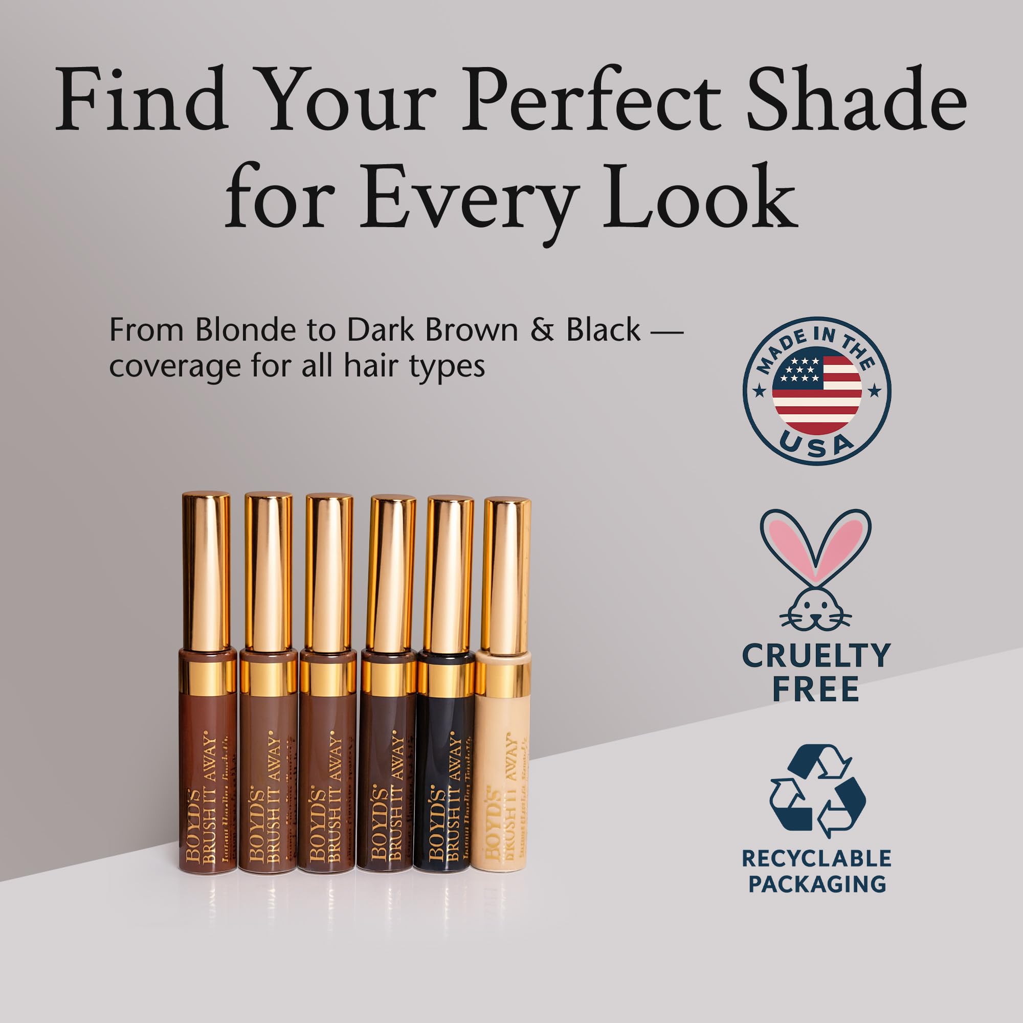 BOYD'S MADISON AVENUE Brush It Away, poils du visage clairsemés harmonisés.