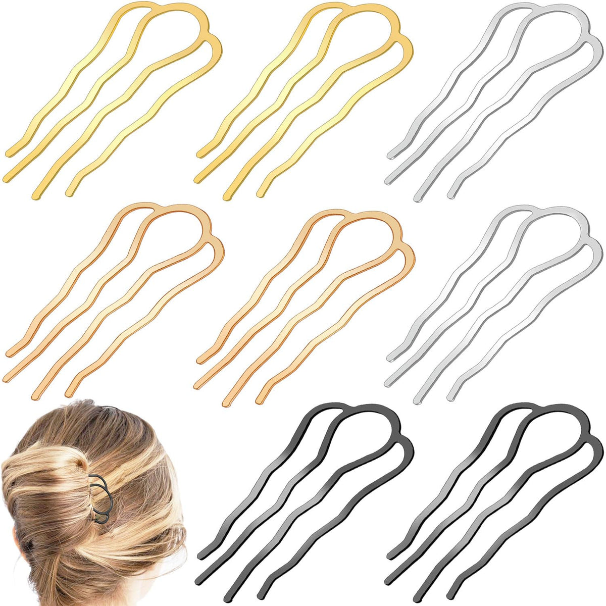 BOYIVI broches coiffure latérales stabilisent le chignon avec élégance.