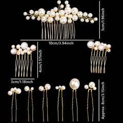 BOYIVI pinces-cheveux perles dorées coiffure pour cocktail.