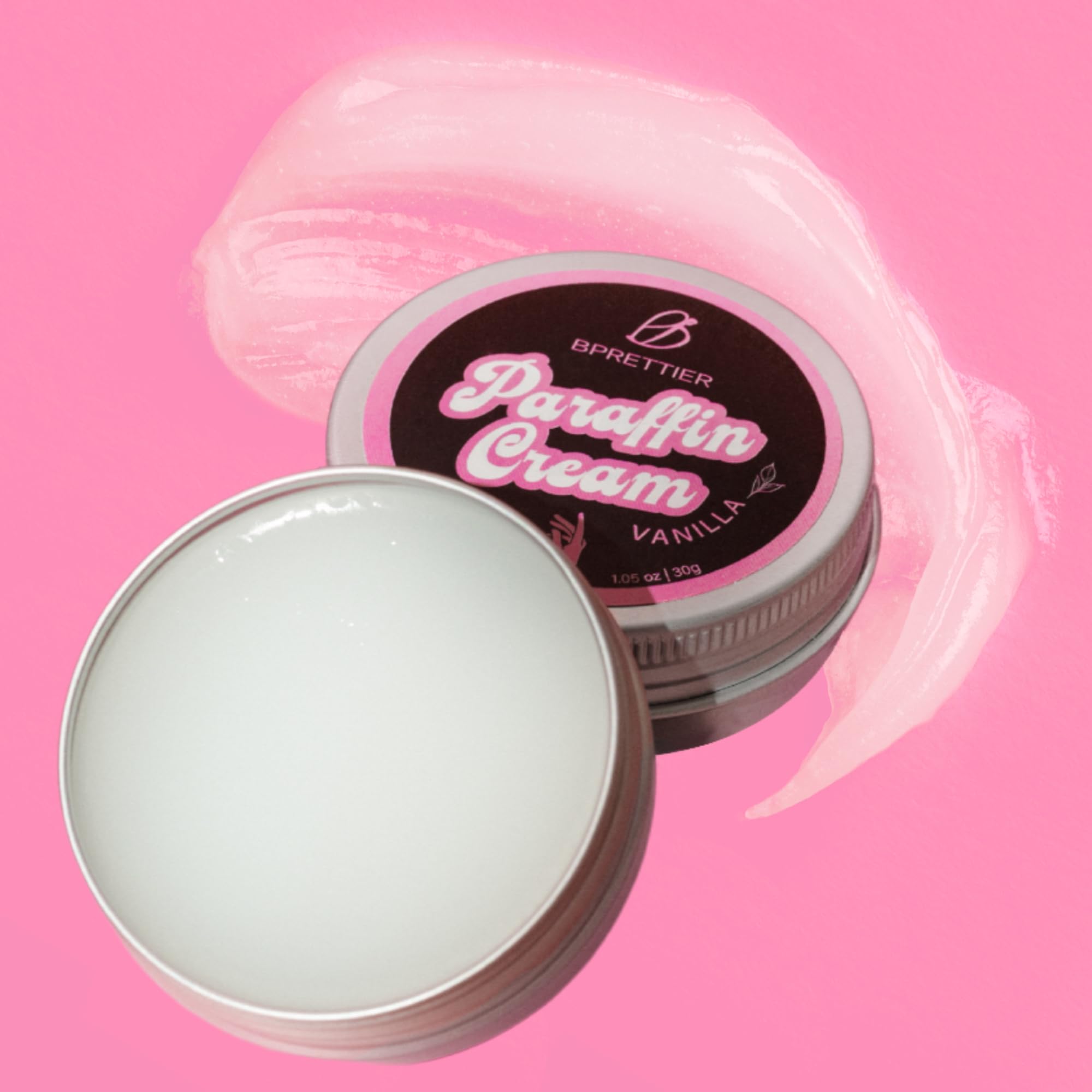 Crème paraffine froide BPrettier dans son pot offrant une hydratation riche sans chaleur.