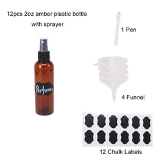 BPFY ensemble de flacons ambrés avec diffuseur et étiquettes, pratique pour l’organisation