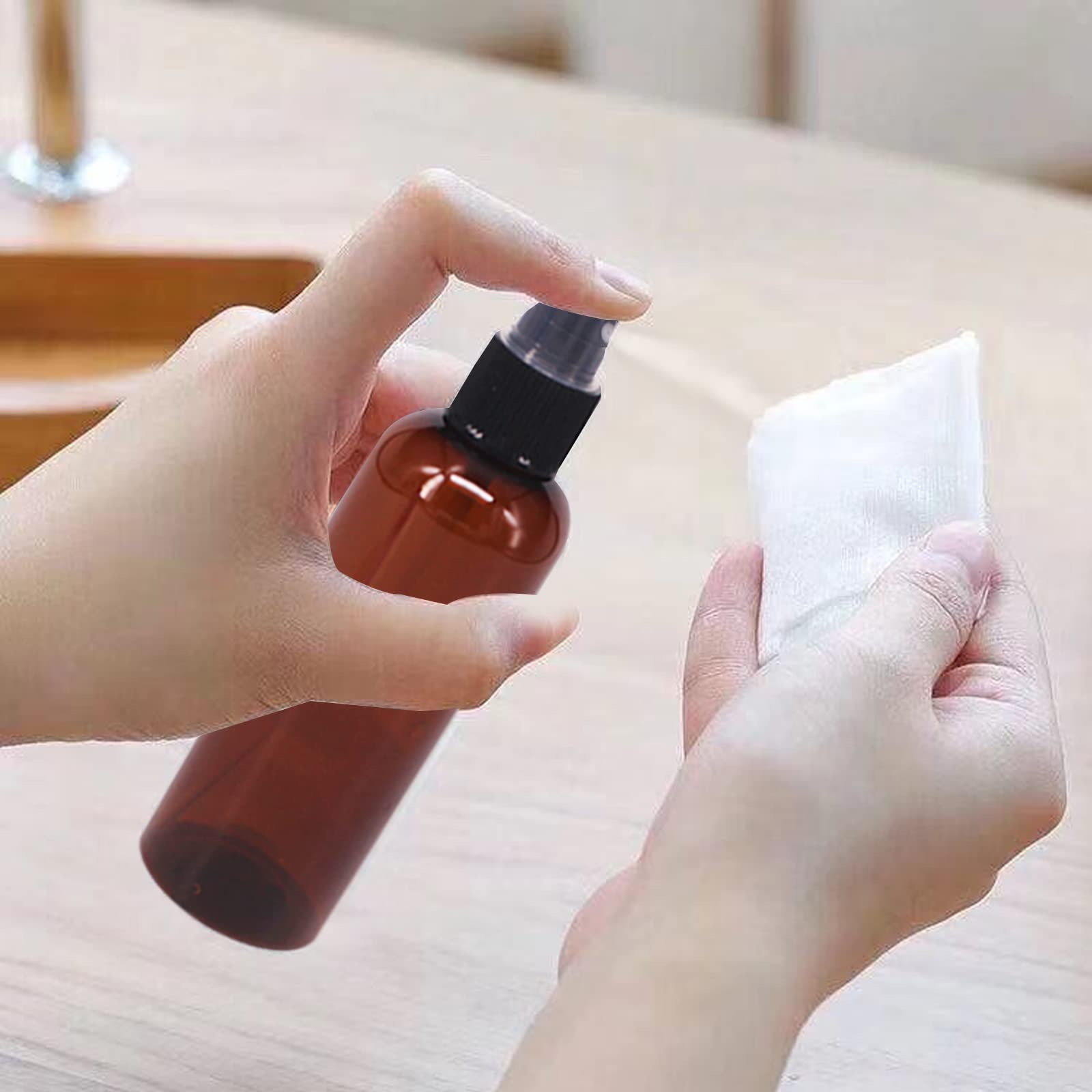 BPFY bouteille ambrée 2 oz en plastique, facile à nettoyer et réutilisable
