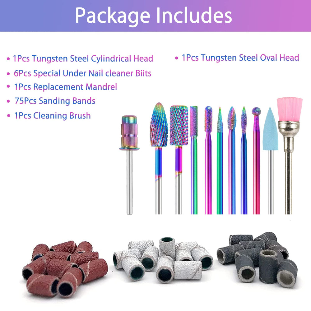 BQAN bandes ponçage ongles 80-120-180, couleurs incluses.