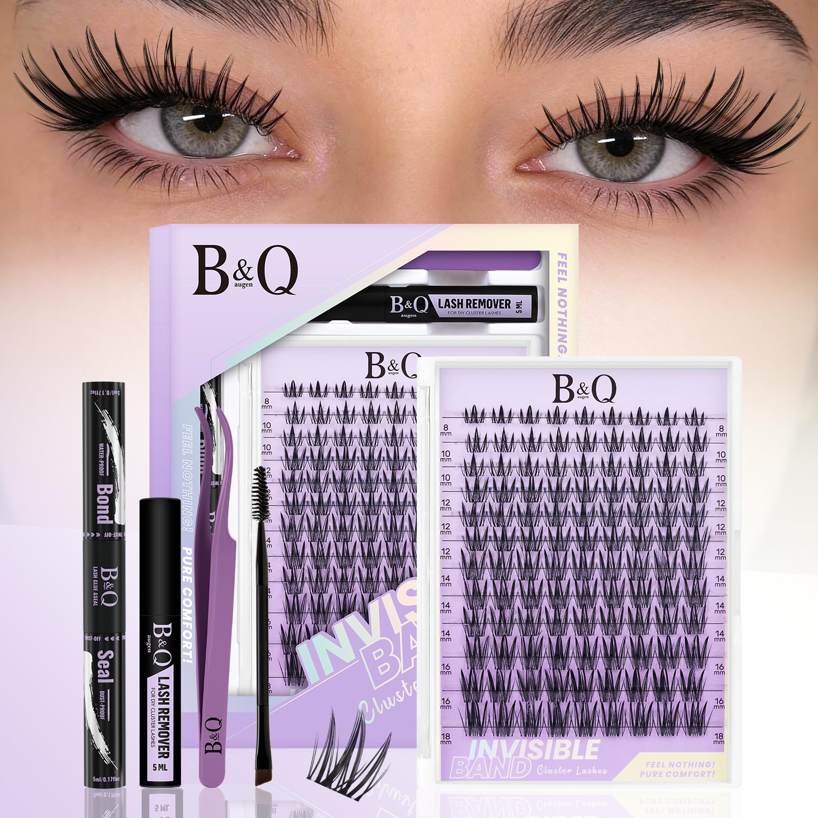 B&Qaugen Bella Lash Clusters Kit cils naturels, look léger et naturel