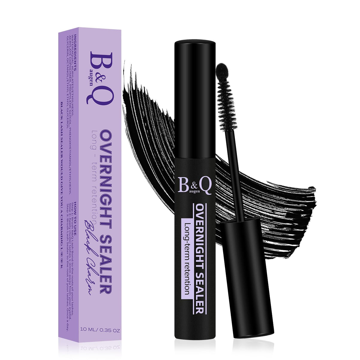 B&Qaugen bouteille scellant cils noir pour tenue longue durée.