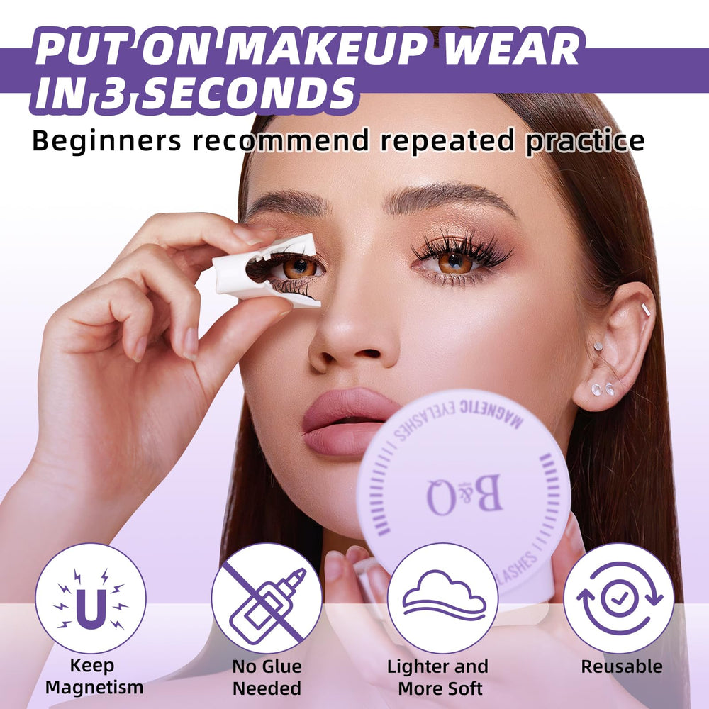 Cils magnétiques B&Qaugen look naturel avec bande ultra douce.