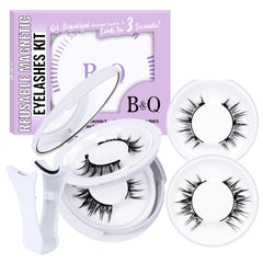 Cils magnétiques B&Qaugen avec applicateur pour pose rapide et sans colle.