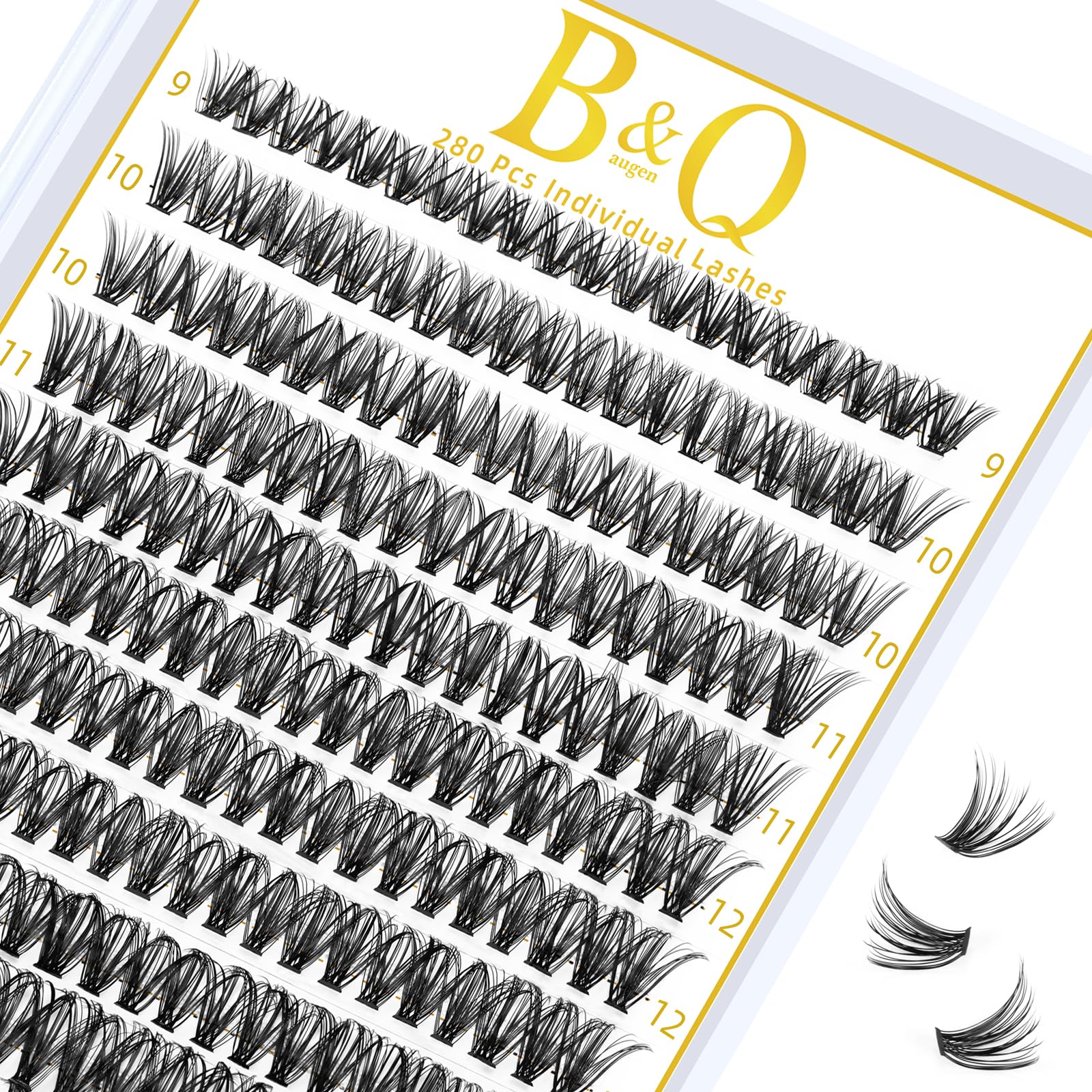 bqaugen grappes cils naturels 280pcs : aspect naturel et durable