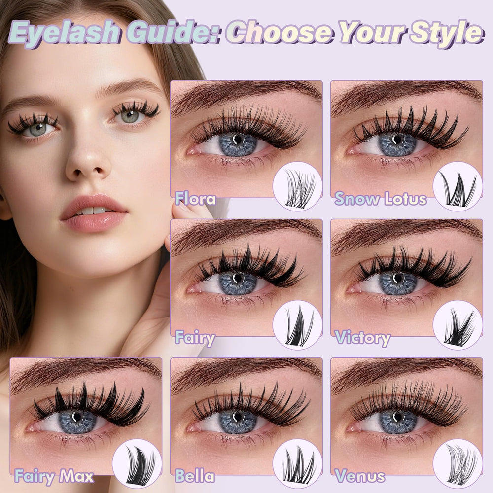 B&Qaugen Fairy Lash Clusters application rapide, idéal pour débutants.
