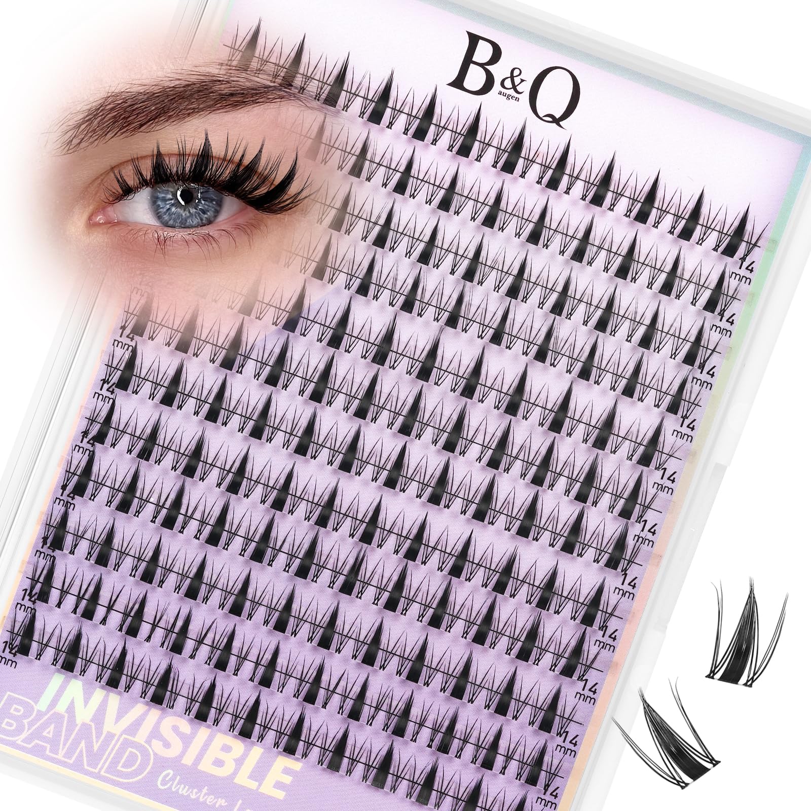 B&Qaugen Fairy Lash Clusters, bande invisible pour un port léger et naturel.