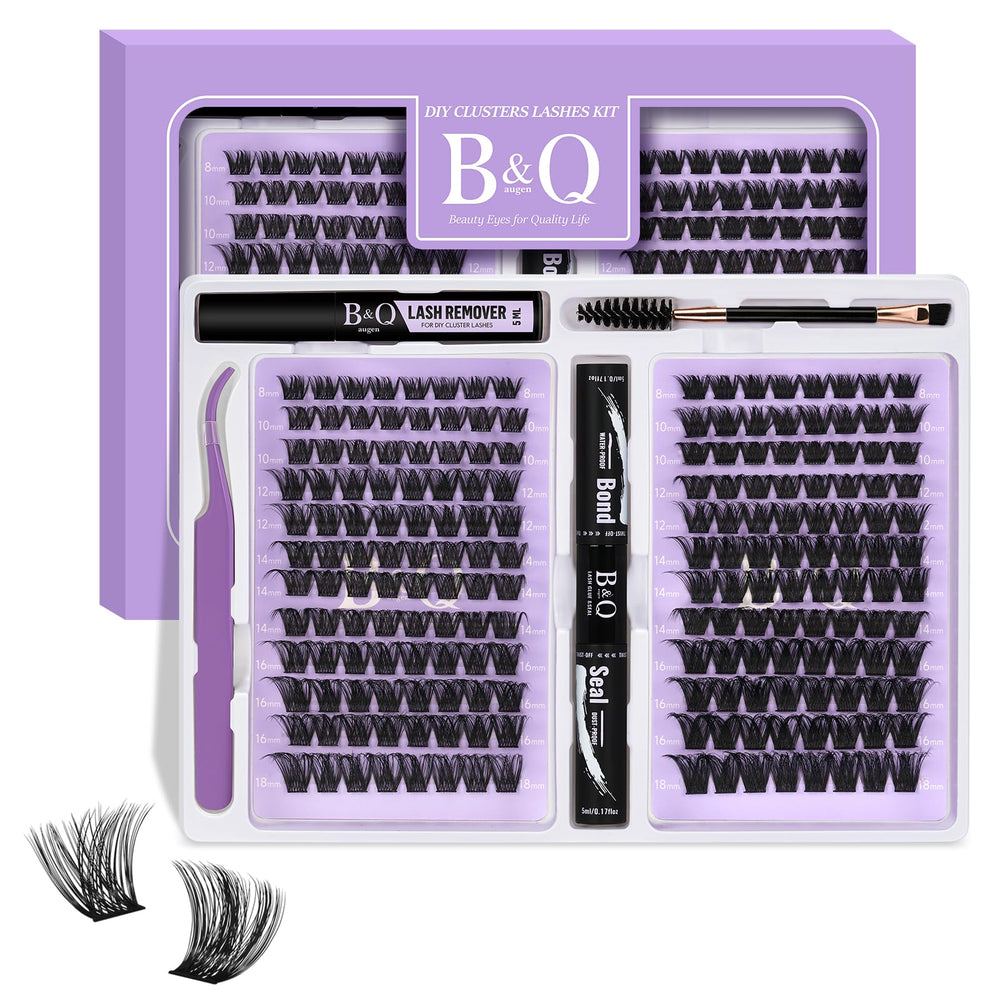 B&Qaugen kit extension cils 192 pièces, ensemble complet pour usage à domicile.