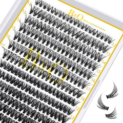 B&Qaugen Lash Clusters: boîte 280 pièces prête à l'emploi pour un regard naturel.