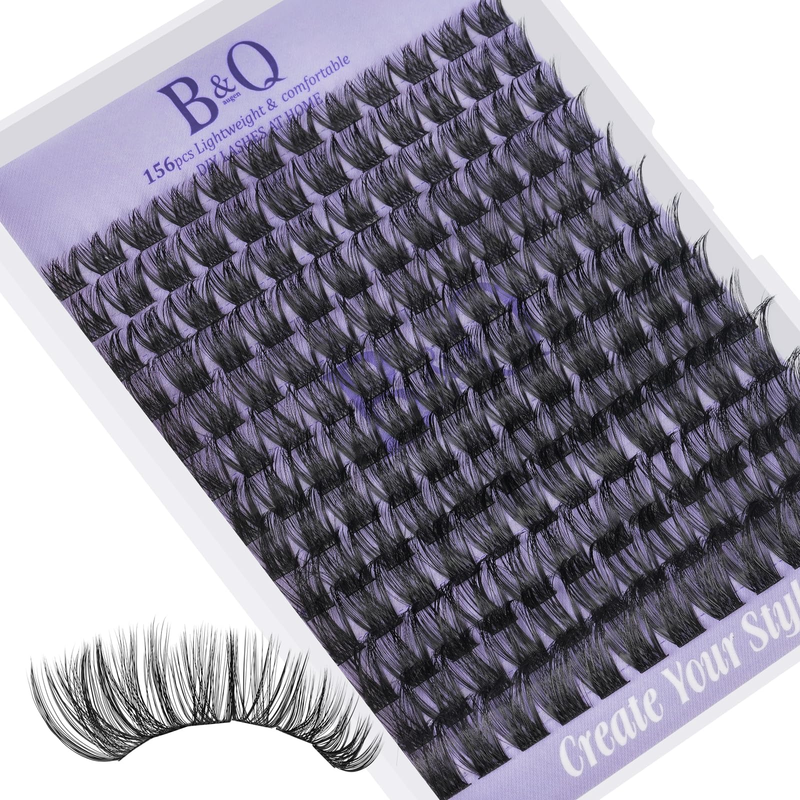 B&Qaugen Lash Clusters B05 D Courbe D, 72 grappes faciles à poser à domicile.