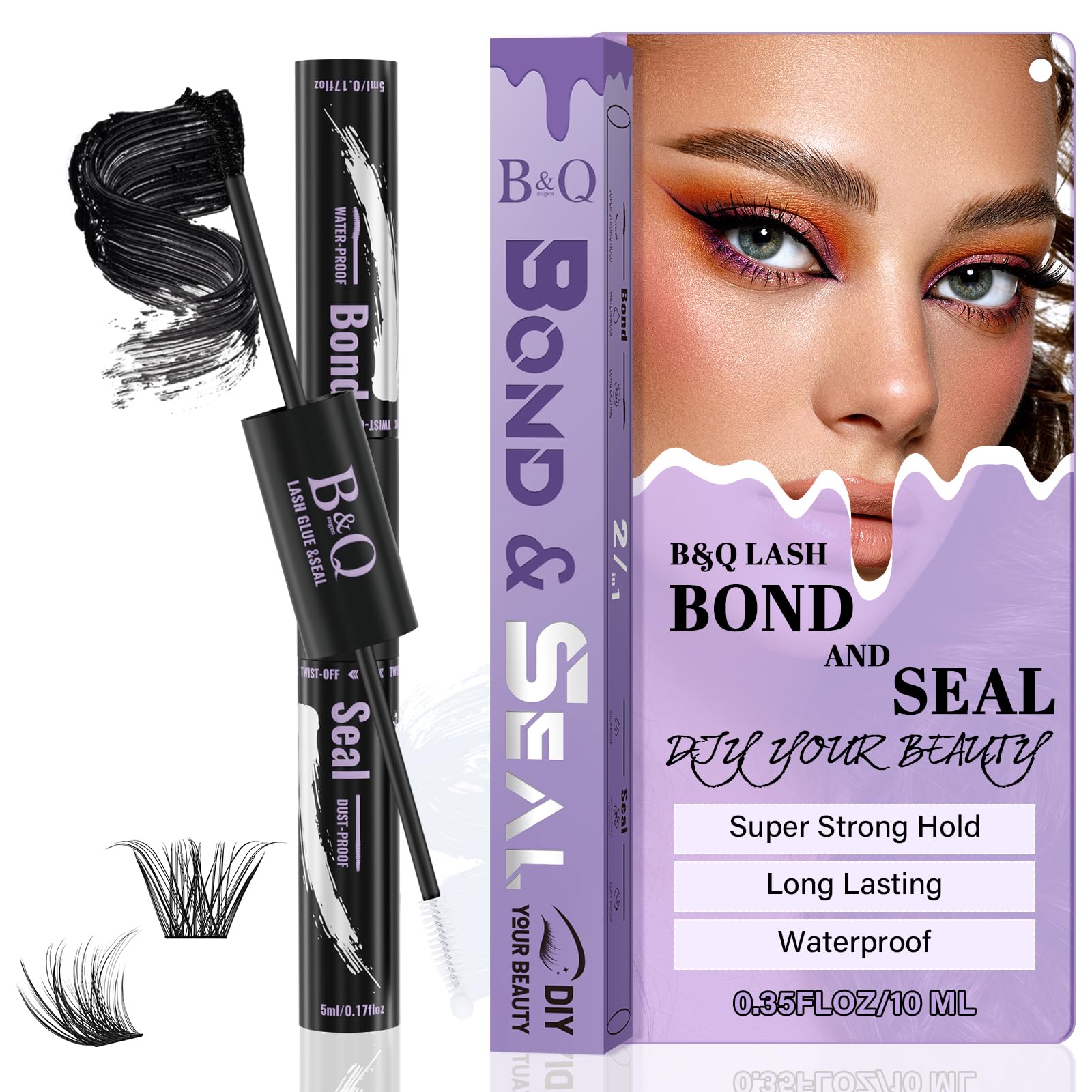 B&Qaugen liant et scellant cils flacon 10ml pour tenue durable des cils