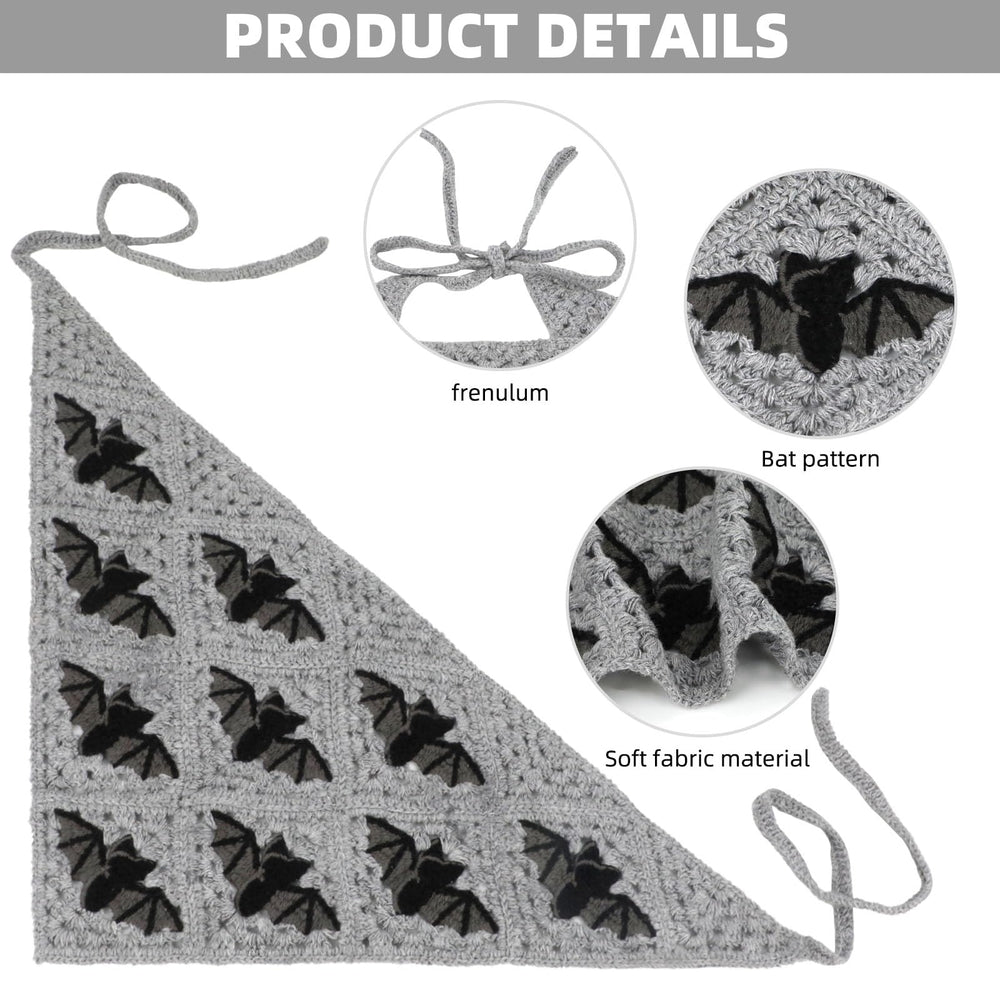 BQSAZHYJ bandana triangulaire croché gothique, polyvalent pour foulard ou accessoire de tête.