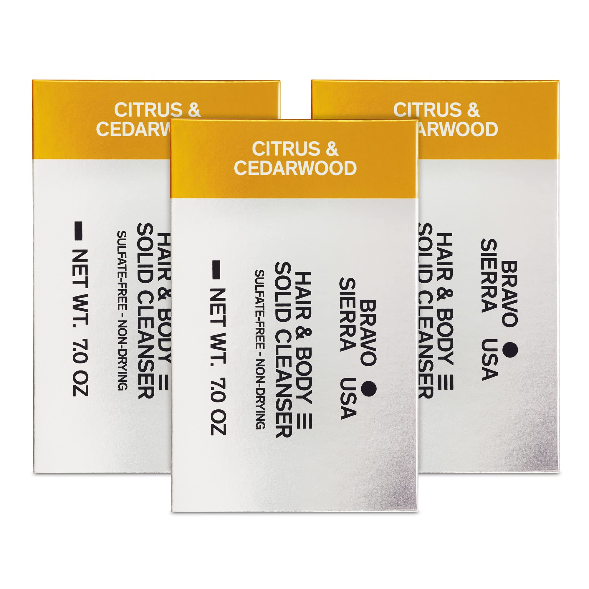 Barre solide Bravo Sierra Citrus-Cèdre – pack pratique pour voyage